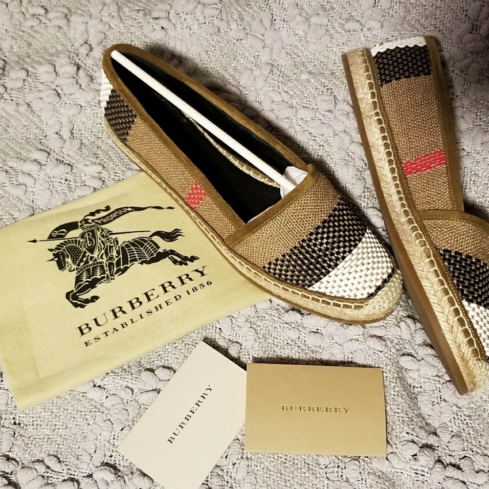 Burberry Tan Espadrilles Flats